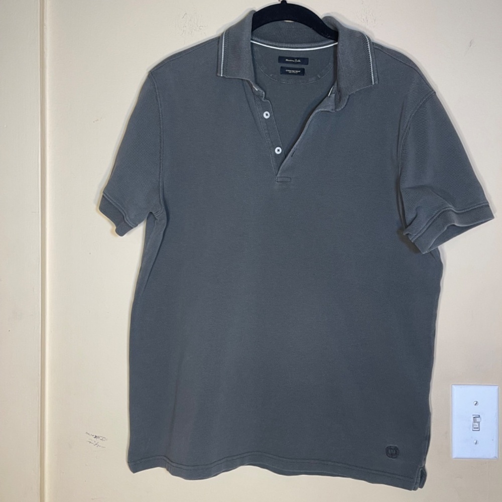 Massimo Dutti Gray Polo Shirt